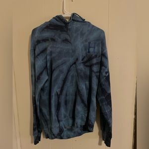 Huf blue tie dye Hoodie. Size Large